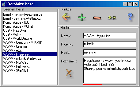 Hlavní okno programu