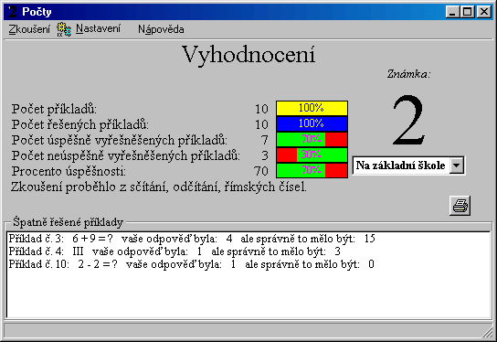 Vyhodnocen zkouen