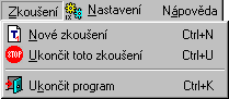 Menu Zkouen