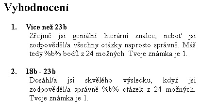 Vyhodnocen