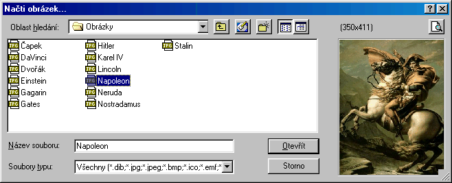 Vbr souboru s obrzkem