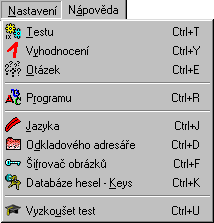 Menu Nastaven