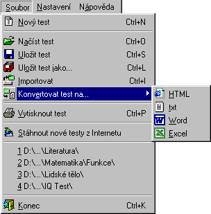 Menu Soubor