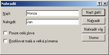 Změnit text v tabulce